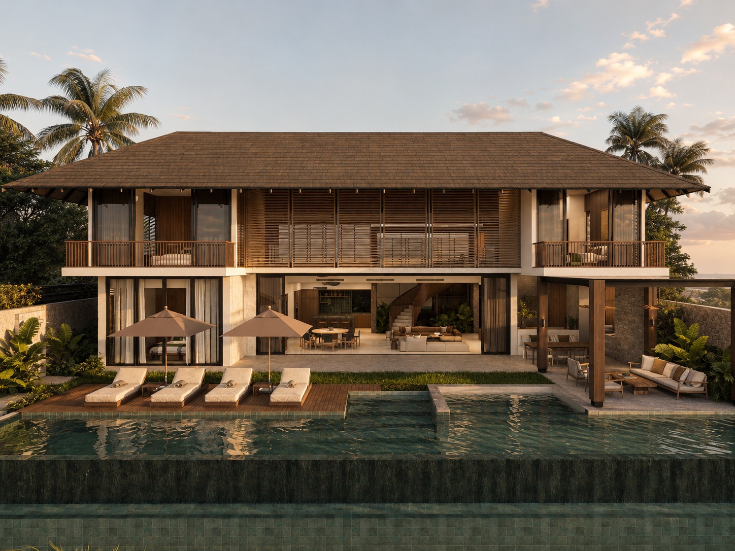 Villa Beaux Duin pool and facade
