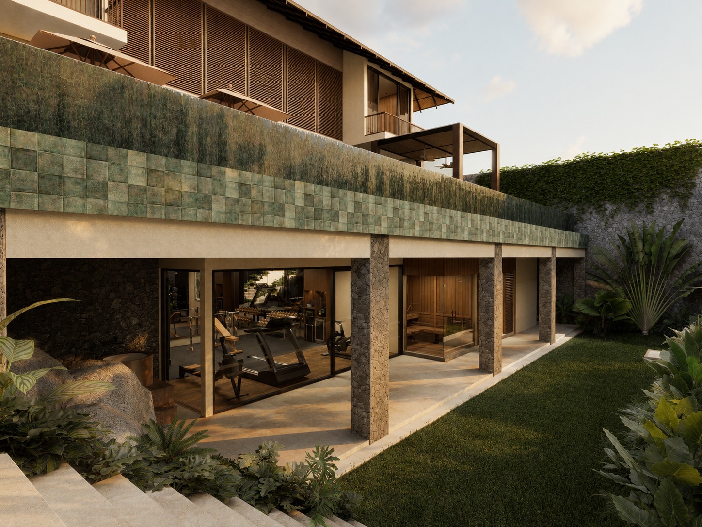 Wellness complex with gym and spa